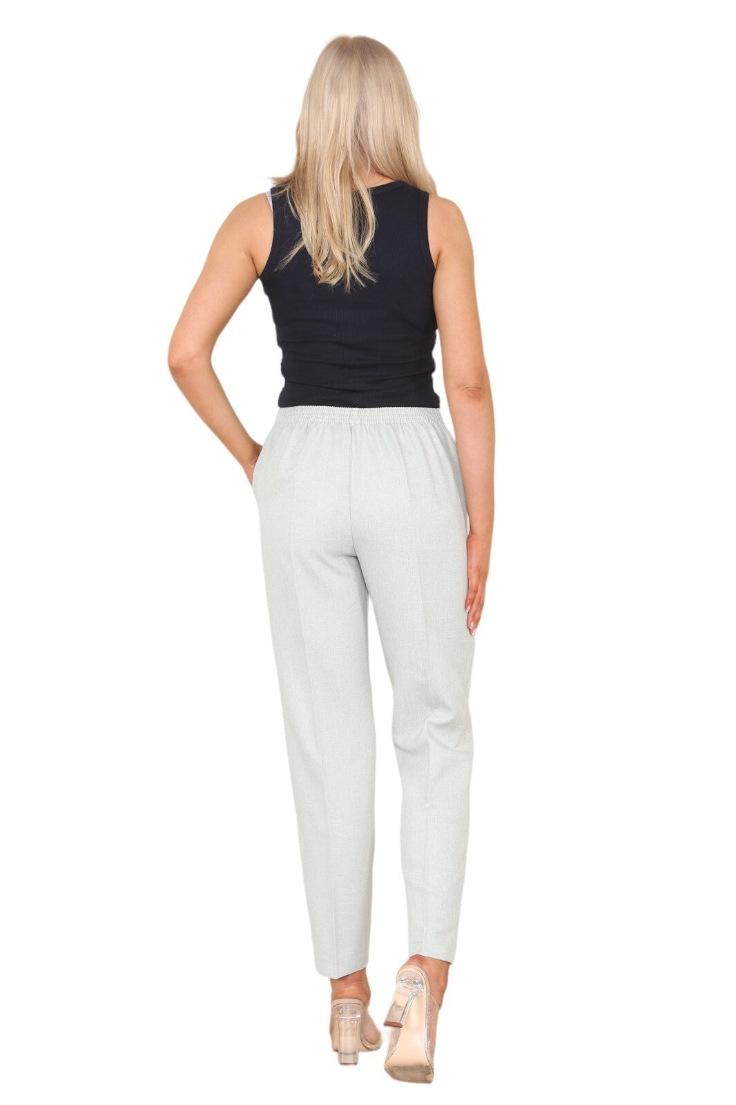 Herringbone Elasticated Pull-On Trousers