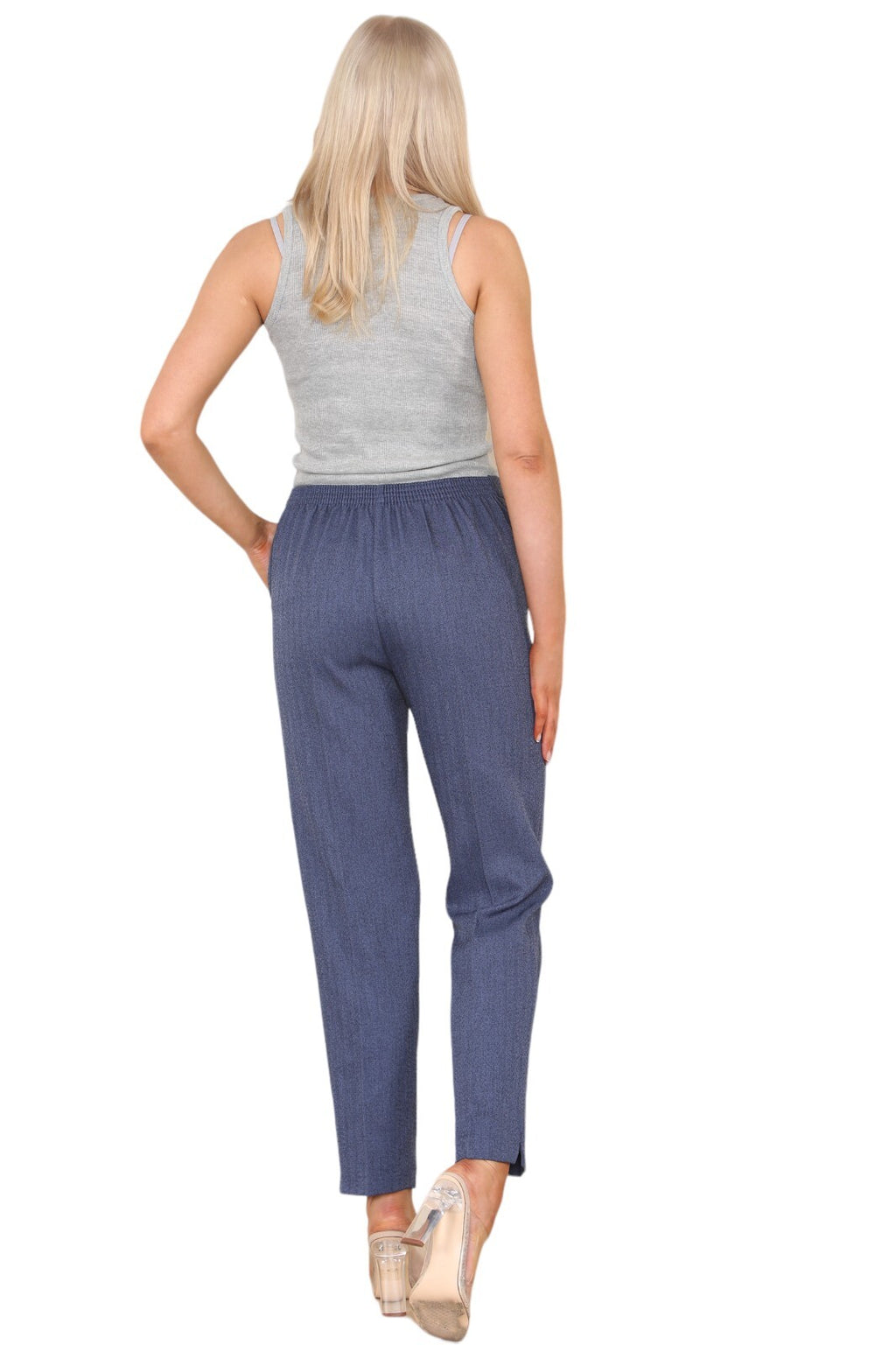 Herringbone Elasticated Pull-On Trousers