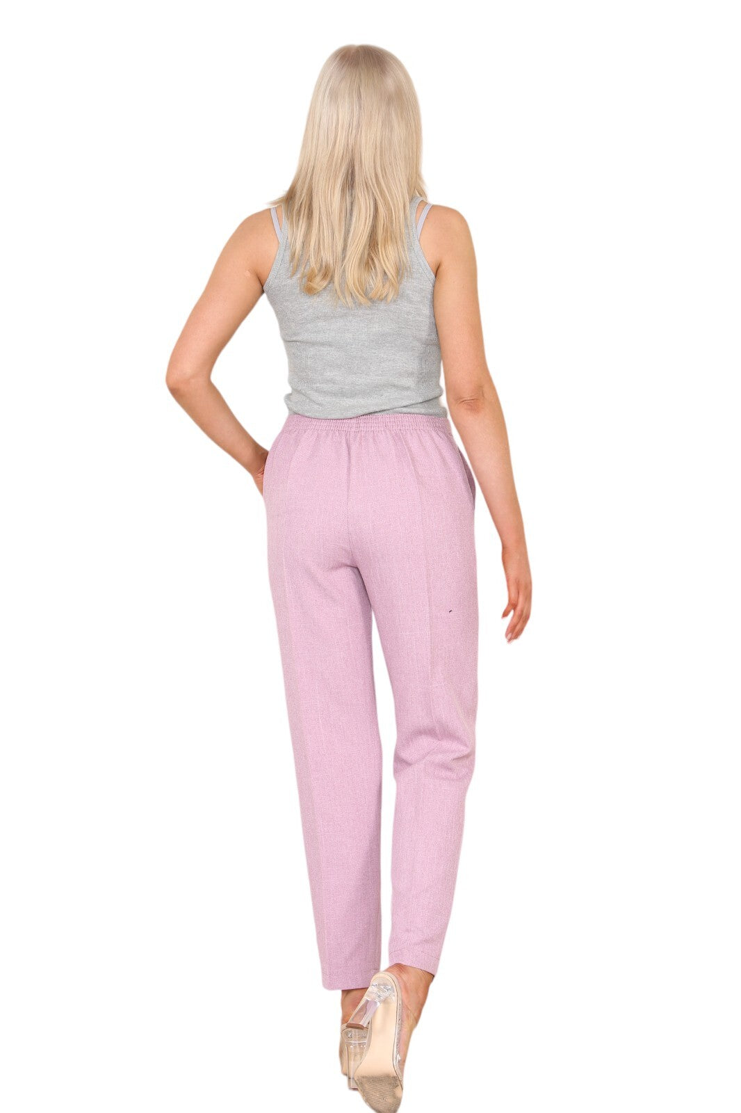 Herringbone Elasticated Pull-On Trousers