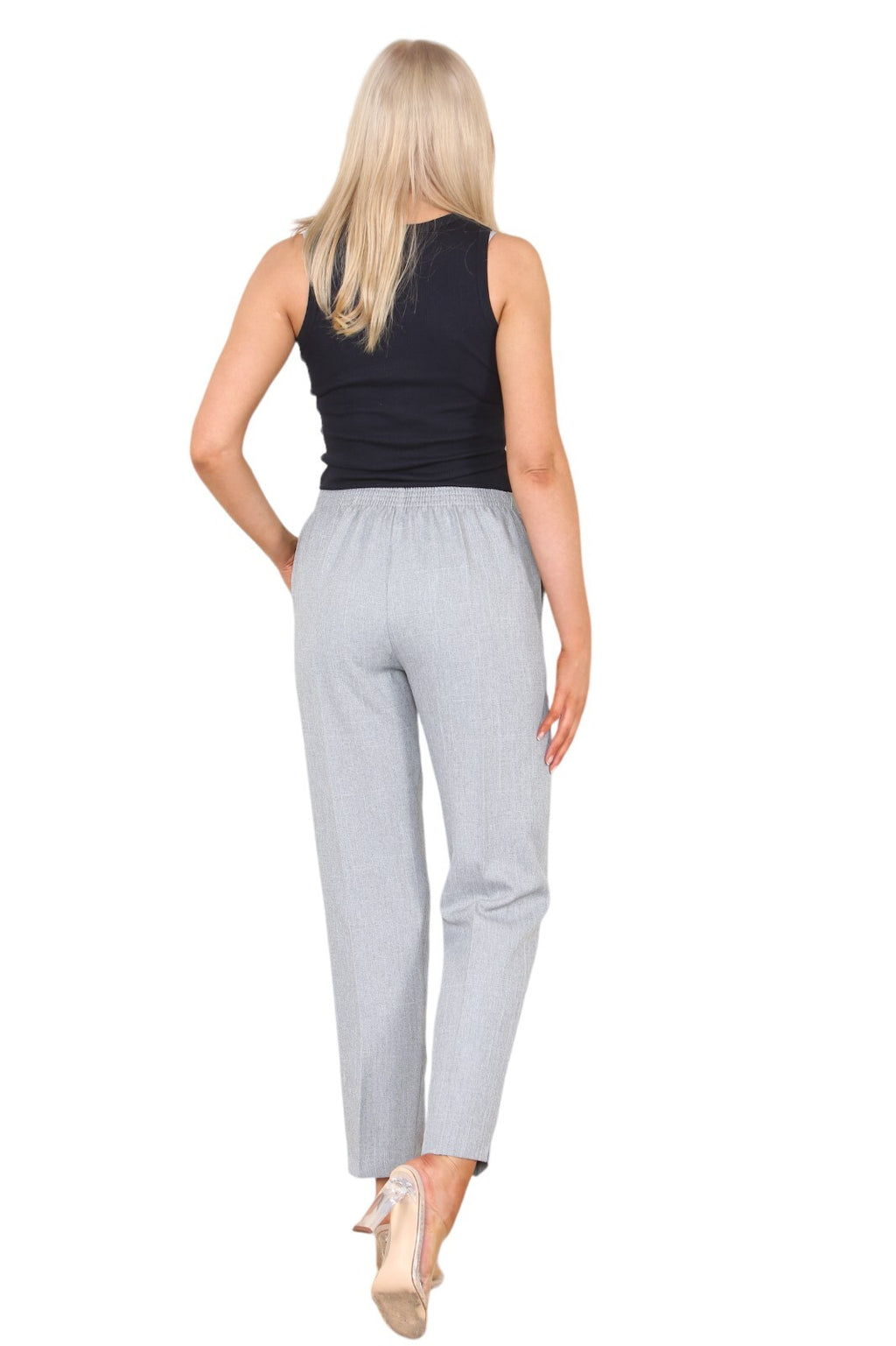 Herringbone Elasticated Pull-On Trousers