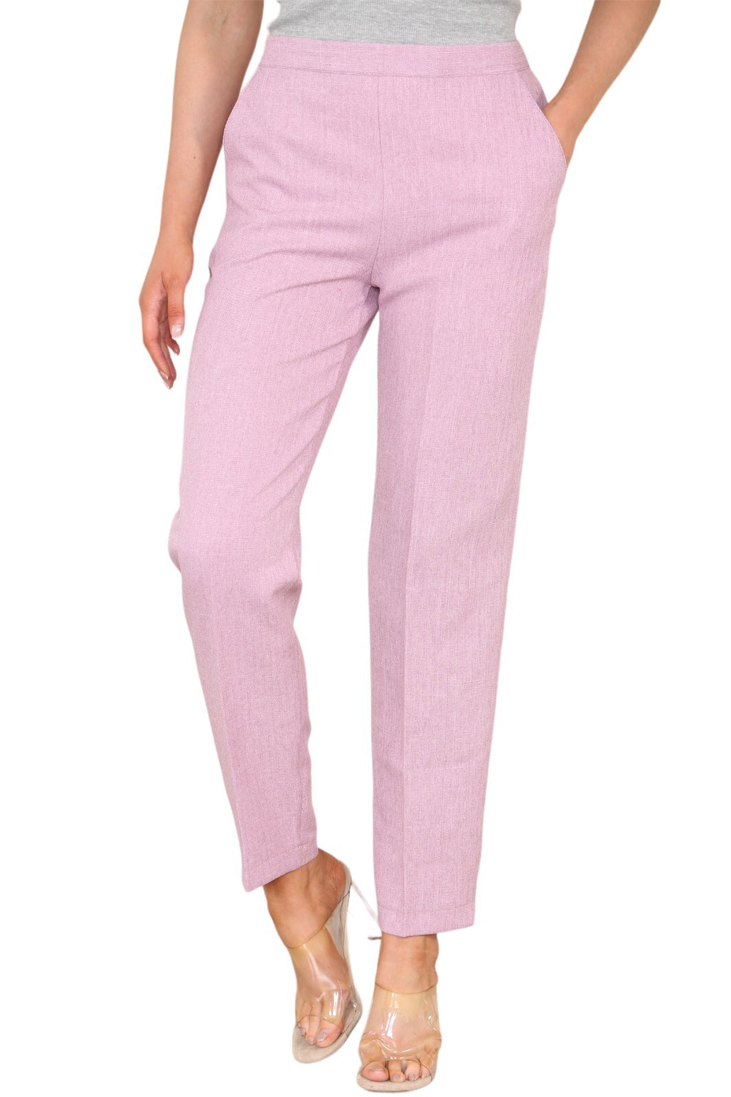 Herringbone Elasticated Pull-On Trousers